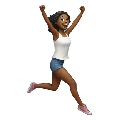 Jumping lady sticker
