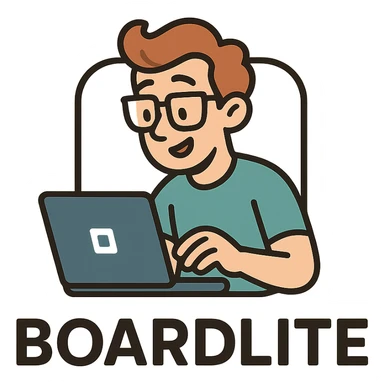 logo for an app called Boardlite, modern, clean, tech-inspired, minimal color palette, productivity and collaboration tool sticker
