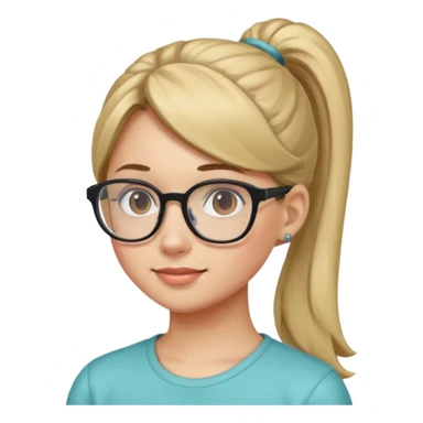 Ponytail Girl with Glasses sticker