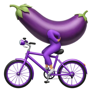 Eggplant riding a bike  sticker