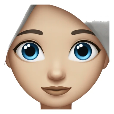 girl with straight dark brown hair and greyigh blue eyes and lashes sticker