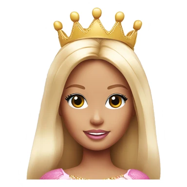 barbie with princess crown sticker