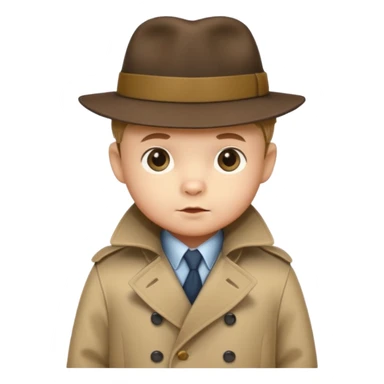 bear baby detective sticker