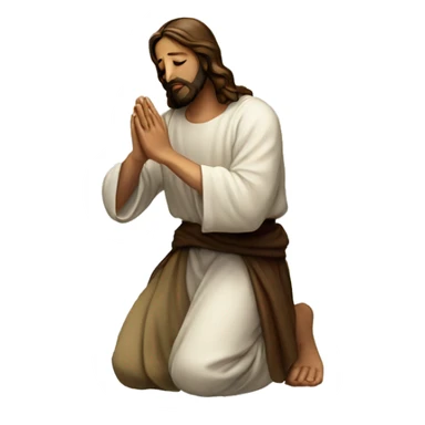 jesus kneeling praying sticker