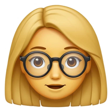 Emoji con lentes nariz grande y cabello a los lados sticker