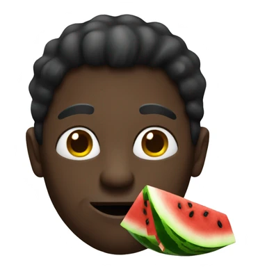 Dark  man eating watermelon sticker