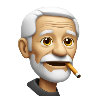 Old man with cigarette sticker