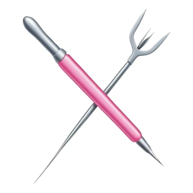 sewing needle with pink thread sticker