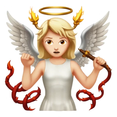 angel fight demons sticker