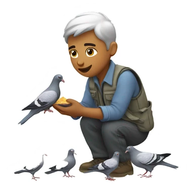 feeding pigeons  sticker