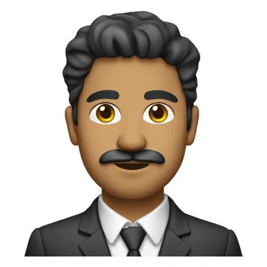 olive skinned pakistani young man with goatee and moustache wearing suit sticker