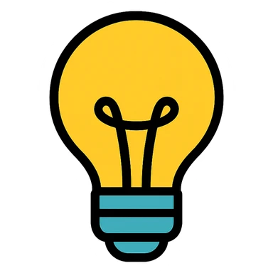 bulb icon with color outline, minimalistic and clear sticker