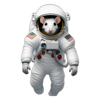 astronaut rat levitating sticker