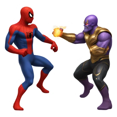 Spiderman fight thanos sticker