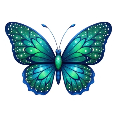 blue and green butterfly with stars from night sky sticker