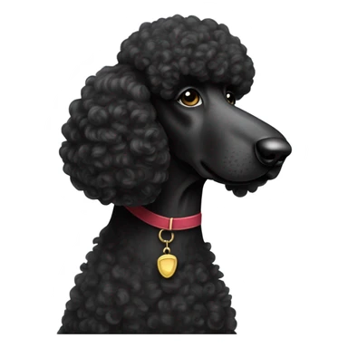 Black standard poodle sticker