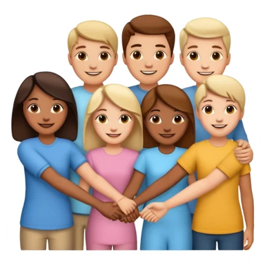 group holding hands sticker