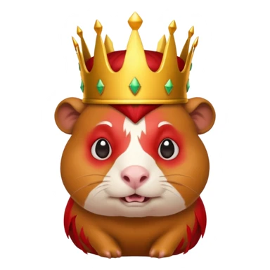 guinea pig as an evil demon king, emoji style, wearing a crown sticker
