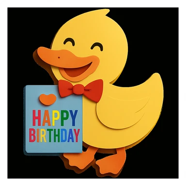Change the wording color of 'Happy Birthday' on the card to visually good looking and matching rainbow colors. Keep all other design elements unchanged. sticker