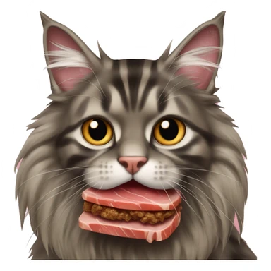 Maine coon eat meat sticker