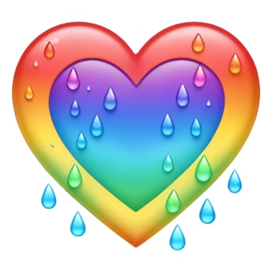 heart with rainbow gradient and raindrops sticker
