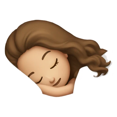 White girl brown hair sleeping in bed sticker