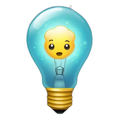 light bulb with little brain sparkles inside sticker