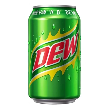Draw a Mountain Dew can with green label & bold neon logo. sticker