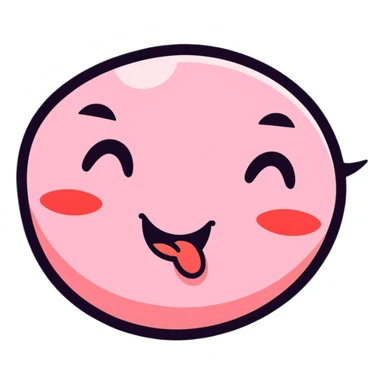 silly face with tongue out and winking sticker