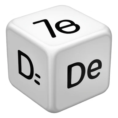 create a dice with the words "der" "die" and "das" written on each visible side sticker