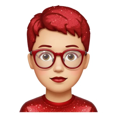 glitter red nerd sticker