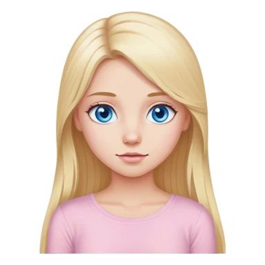 Long blonde hair blue eyed girl light pink top  sticker