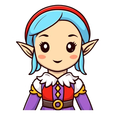 attractive female elf with refined features, elaborate fantasy attire sticker