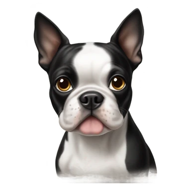 Boston terrier with haggerty spot sticker