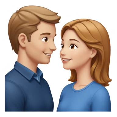 a person chatting up another person, one white male, one white woman facing each other talking sticker