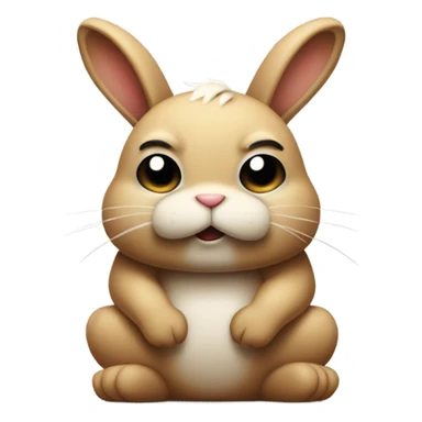 angry sad bunny  sticker