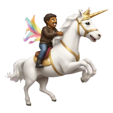 Dog riding unicorn sticker