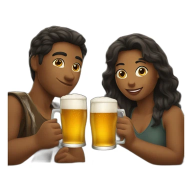 friends in pub drinking beer sticker