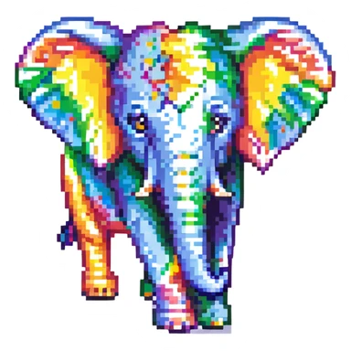 rainbow elephant sticker