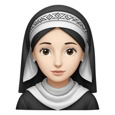 religious jewish woman with kercheif on head black and white sticker