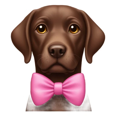 chocolate labrador wearing a pink bow  sticker