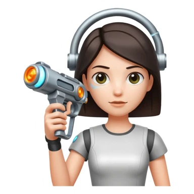 Chell portal gun sticker