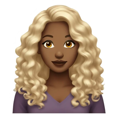 Beautiful brown skin woman with nice lips,long lashes and long blonde curly hair sticker