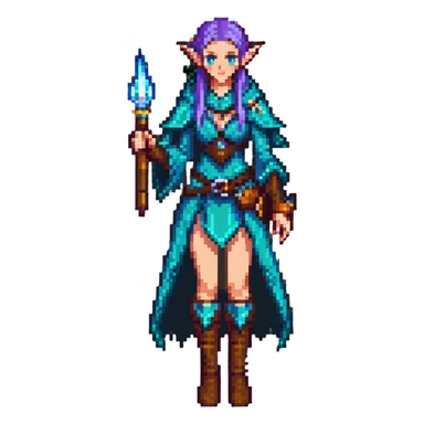 elegant female elf mage sticker