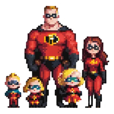 Incredibles superhero family sticker