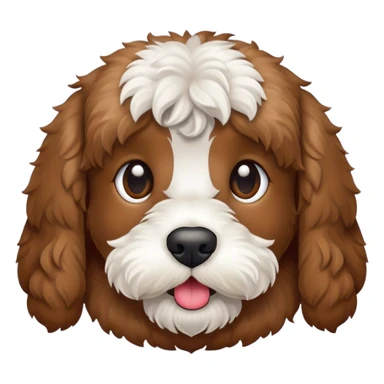 Cockapoo with a white spot on mouth area sticker