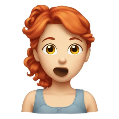 Red hair girl blowing a kiss sticker