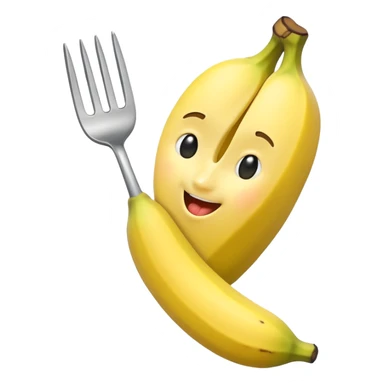 Banana hug and kiss fork sticker