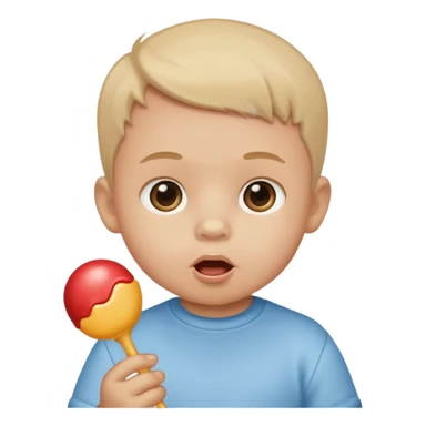 baby boy face with sucker sticker