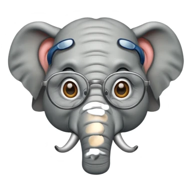 gözlüklü filler sticker